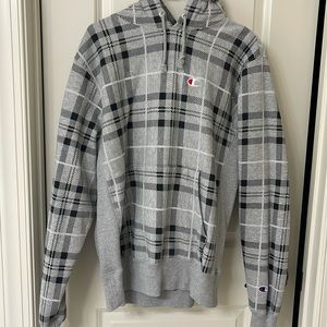 Men’s plaid Champion hoodie size medium
